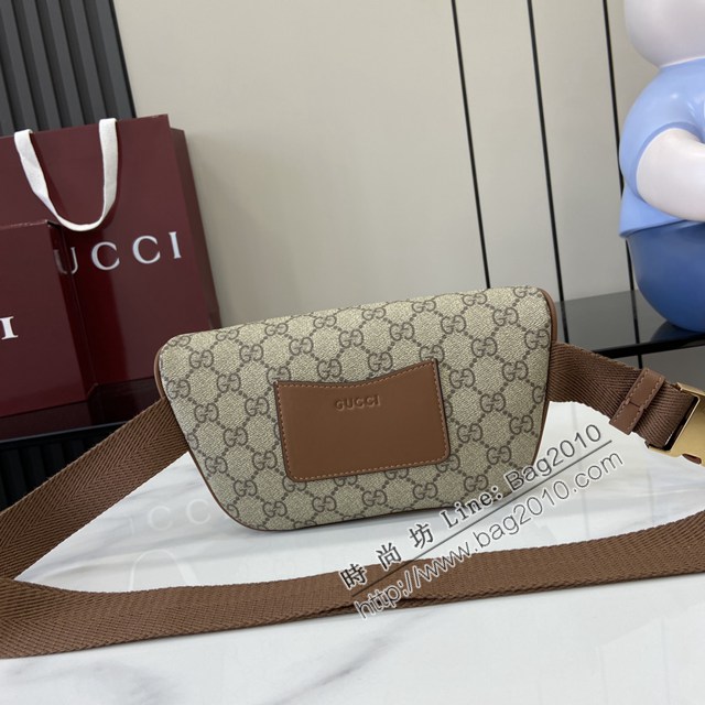 Gucci專櫃古馳最新款Emblem男士旅行系列斜挎包腰包 jh2577型號：821165